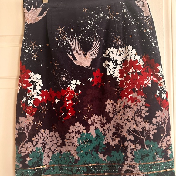 Uk White Stuff Velvet beaded skirt US 6 - Picture 6 of 9